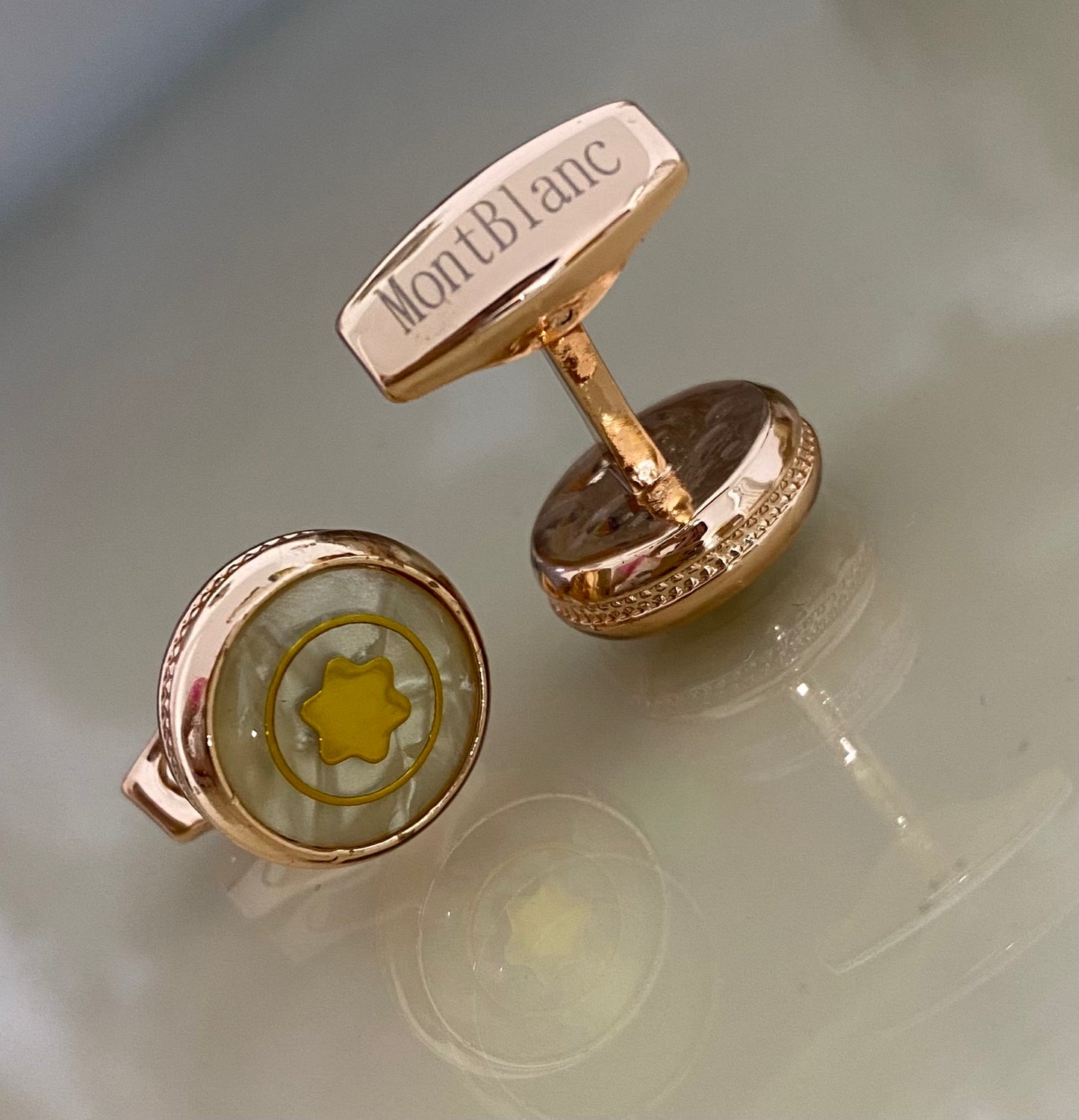 Montblanc cufflinks in gold